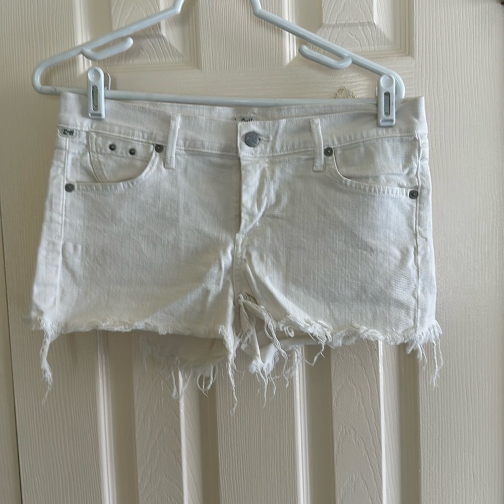 Citizens of Humanity white cut off shorts